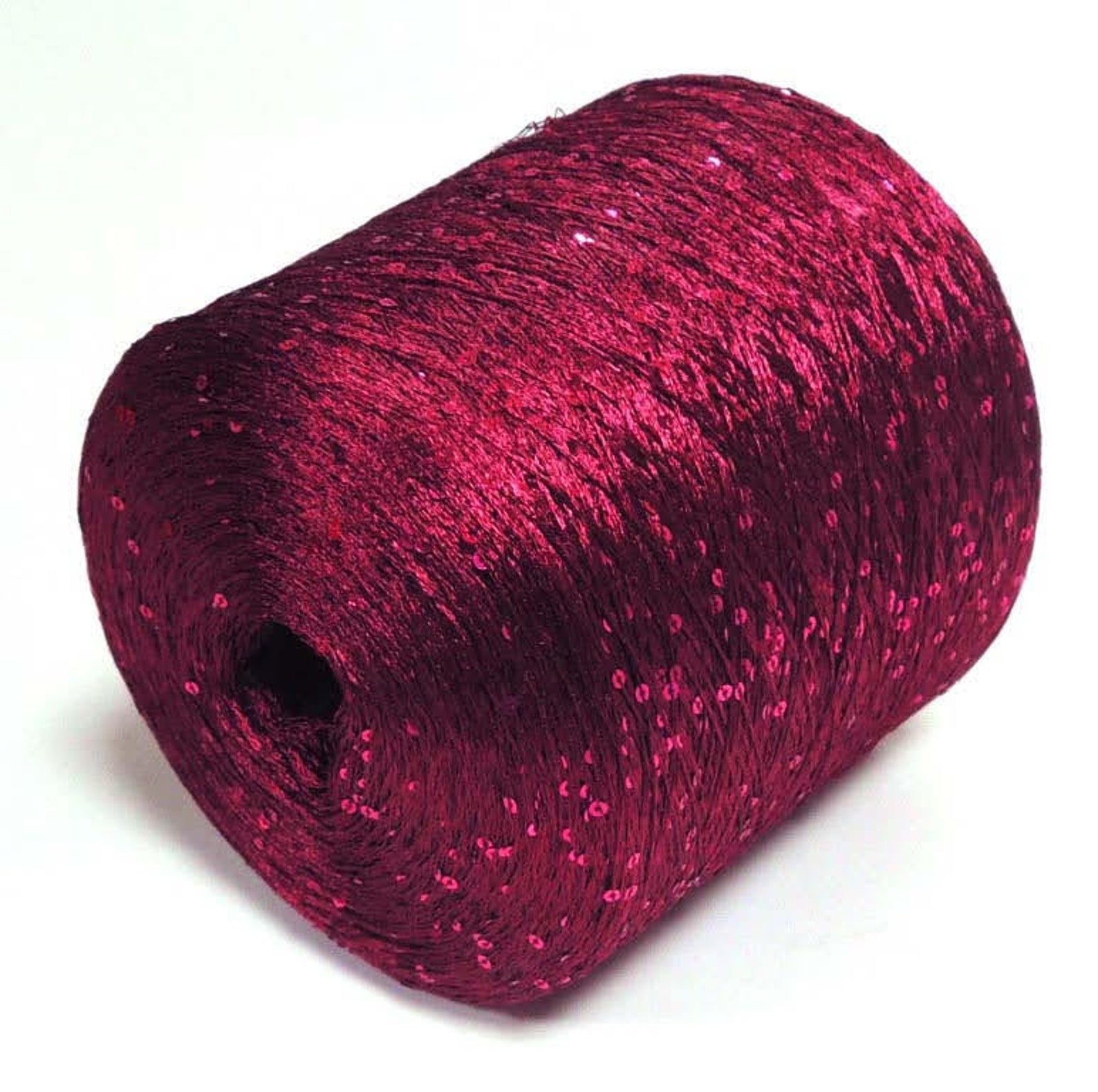 Sequin Red violet sparkle yarn Red knitting crochet weaving Etsy