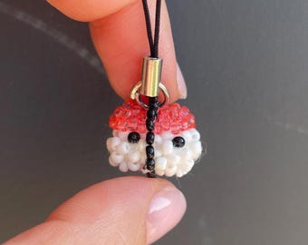 Handmade Sushi Charm, Beaded Keychain, Japanese Food Lover Gift