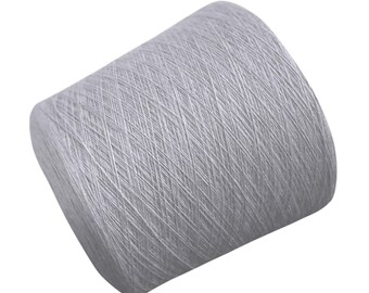 Grey Merino Wool Yarn Cone, Lace Weight, Italian Soft Yarn