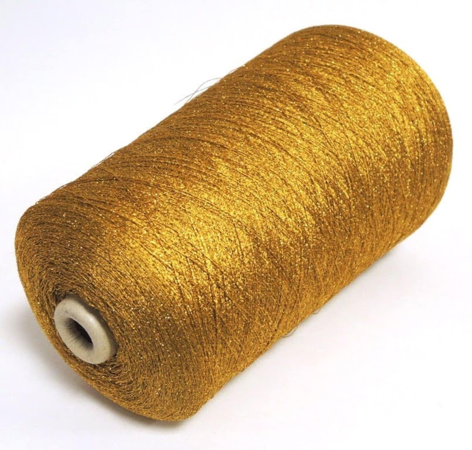 Dark Gold Lurex Lace Cone Yarn Yellow Metallic Thread Glitter Etsy