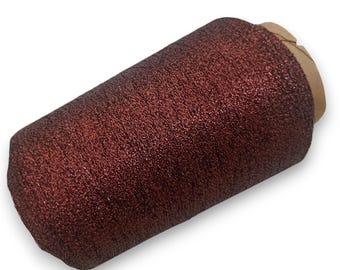 Terracotta Italian Lurex Yarn on Cone, metallic sparkle thread
