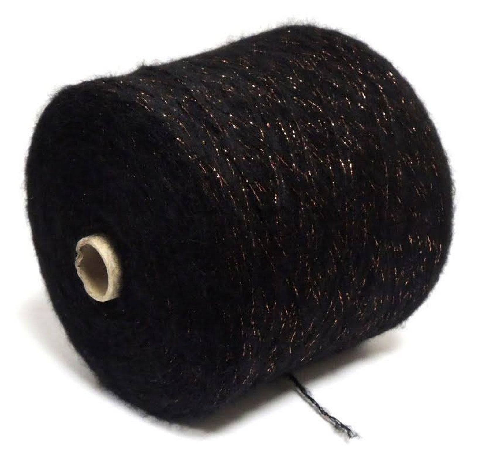 Black mohair metallic sparkle yarn Orange glitter DK weight Etsy