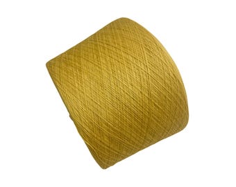 Yellow Merino Wool Yarn Cone, Lace Weight, Italian Soft Yarn