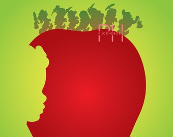 Snow White and the Seven Dwarfs Minimalist Design - 8x10 Print