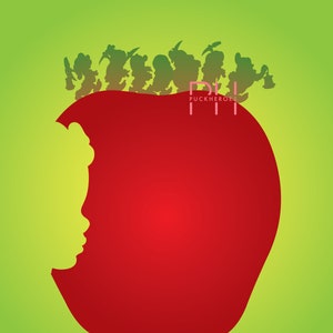 Snow White and the Seven Dwarfs Minimalist Design - 8x10 Print