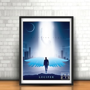 Lucifer (Netflix) &quot;The Risen Angel&quot; Minimalist Design - 8x10 Print