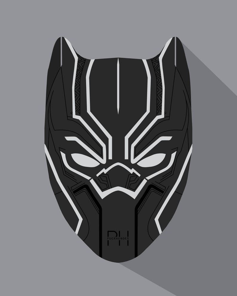 Black Panther Mask Vector Design Variant 2 8x10 Print | Etsy