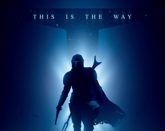 Mandalorianisches ""This is the Way"" Minimalistisches Design - 200x280cm Druck."