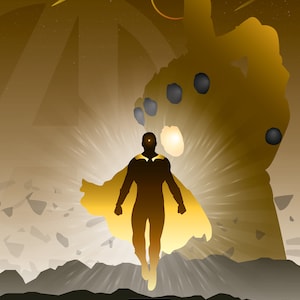 Avengers Endgame &quot;Infinity Stones&quot; Series - Vision Minimalist Design - 8x10 Print