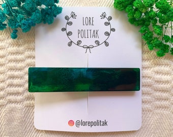 Pasador para el cabello verde, pasador para el cabello de resina ecológica, pasadores para el cabello verdes, pasador para cabello grueso, regalo para ella, accesorios para el cabello de primavera, pasadores para el cabello estilo boho