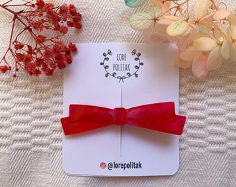 Handmade Resin Bow Hair Clip: Coquette Pink Hair Accessory