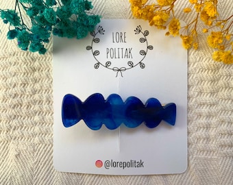 Fermaglio per capelli blu, fermaglio per capelli blu per capelli sottili, fermaglio per capelli in resina, regalo per lei, accessori per capelli blu, accessorio per capelli unico, molletta per capelli