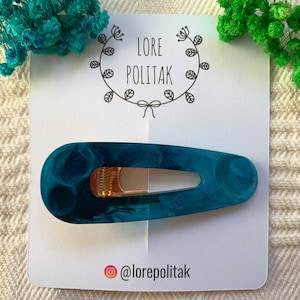Unique Handmade Gifts, Unique Hair Accessory, Hair Clip, Gift for her, Hair Accessory, Resin Hair Clip, Blue Hair Accessories, Hair Clips