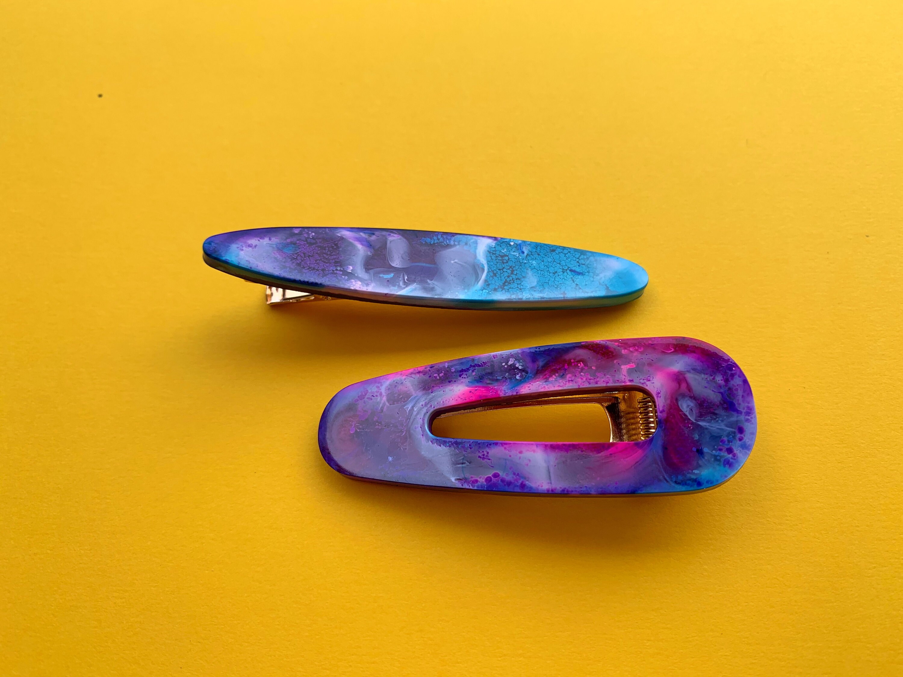 Hair Clip set of two Colorful Hair Clips Pack of two Hair Etsy