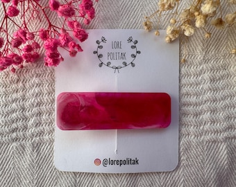 Haarspeld roze hars, handgemaakte haarspeld, lentehaaraccessoire, cadeau voor haar