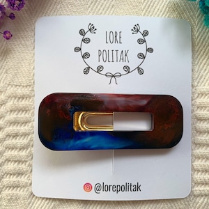 Handmade Hair Clip, Resin Hairclips, Resin Hair Accessories, Alligator Clip, Gift for Her, Unique Hair Clips, Winter Hair Accessories, Clips