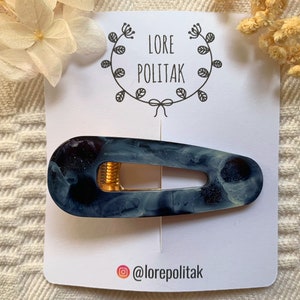 Black White Hair Clips, Black Hair Accessories, Grey Hair Clip, Resin Hair Clip, Unique Hair Accessories, Gift for her, Black Hair Clip