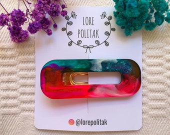 Pasador de pelo único, pinzas para el pelo únicas, accesorios para el pelo de colores, regalo para ella, pinza para el pelo multicolor, accesorios para el pelo de otoño, pinza de resina