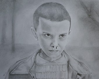 Eleven - Stranger Things - ORIGINAL ART graphite portrait