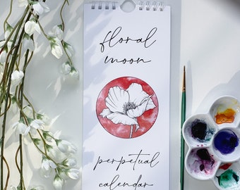 Calendrier perpétuel lune floral