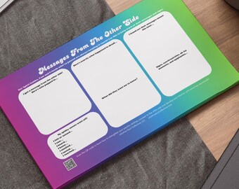 Messages From The Other Side Post-it Note Pad | Gradient Sticky Notes Game Sheet (Pink, Purple, Blue, Green)