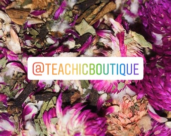 TCB Tasty Teas |Grow Baby | Fresh Spearmint, Burdock Root, Cloves, Rose, Globe Amaranths |Loose Leaf Tea &  Tea Bags