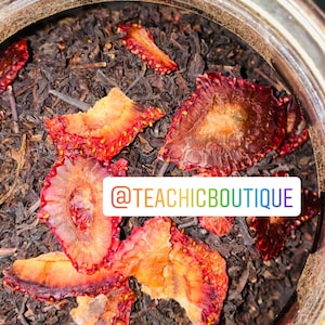 TCB Tasty Teas | Black Berry | Fresh Strawberries, Vanilla Bean, Vanilla Crystals, Black Tea | Loose Leaf & Tea Bags