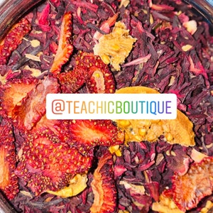TCB Leckere Tees | Fruchtpunsch | Frische Erdbeeren, Ananas, Guave, Hibiskus | Loseblatt-Tee und Teebeutel