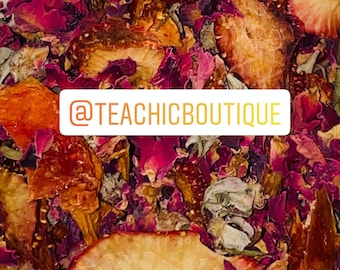 TCB Tasty Teas | Te Amo Roses |  Fresh Roses, Hibiscus, Strawberries | Loose Leaf Tea & Tea bags