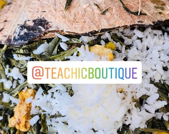 TCB Tasty Teas | Pina Colada | Toasted Coconut, Pineapple, Guava ,Sencha Green Tea | Loose Leaf Tea & Tea bags