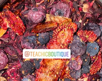 TCB Tasty Teas | Berry Hibiscus | Fresh Blueberries, Strawberries, Guava , Hibiscus  | Loose Leaf Tea  & Tea bags