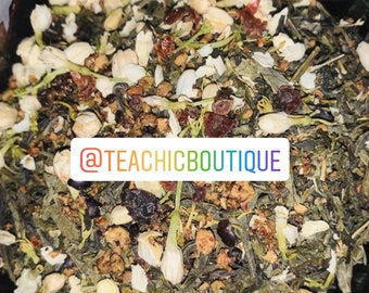 TCB Tasty Teas | Jasmine Love | Fresh Jasmine, Lemons, Rose , Juniper Berries, Green Tea | Loose Leaf & Tea Bags