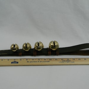 Santa Claus Sleigh Bells solid brass with custom leather strap