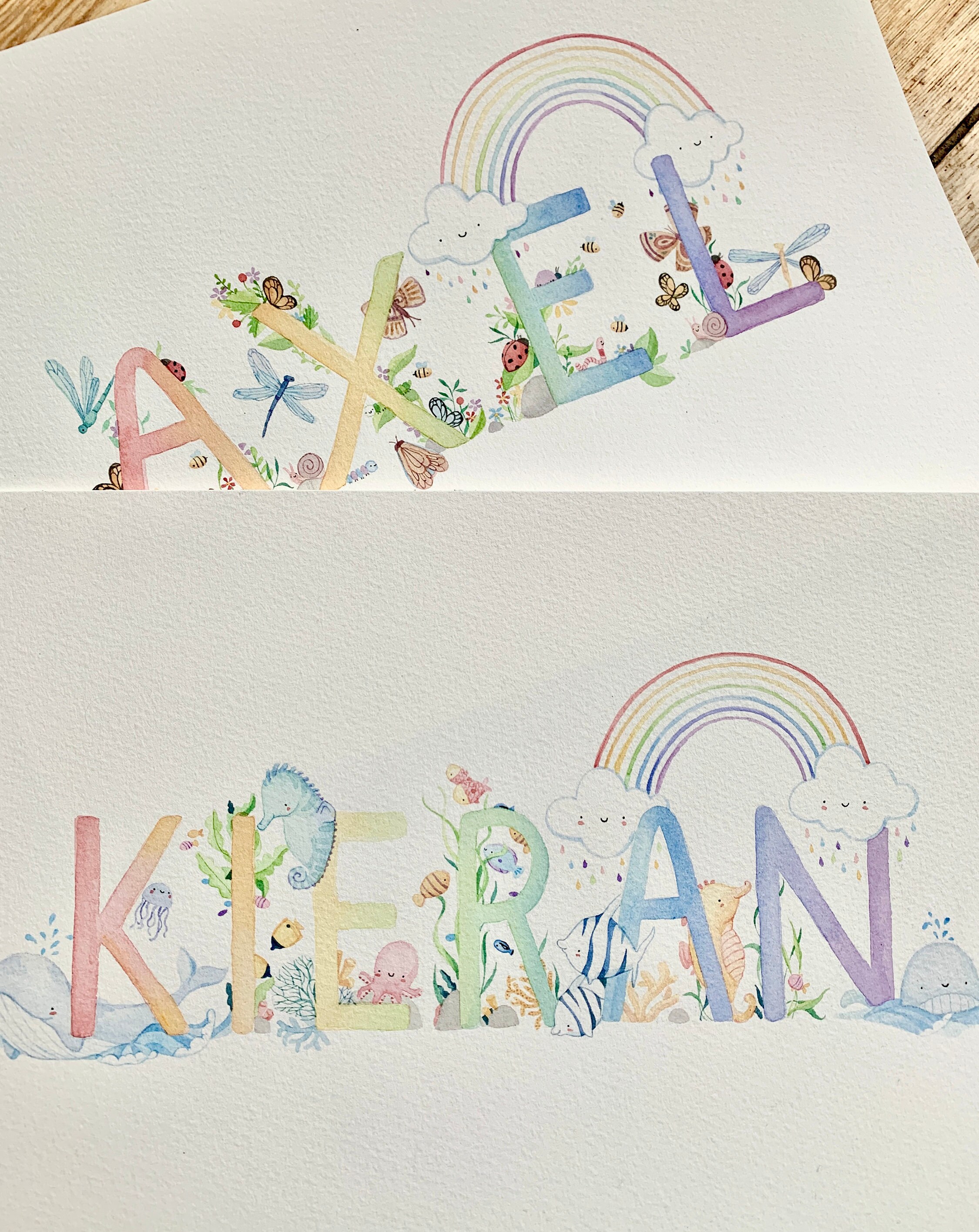 Personalised Baby Name Painting Nursery Gift Font 1 Etsy UK