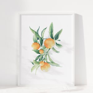 A4 Oranges print watercolour - fruit illustration painting - Giclée art print - watercolour oranges painting - tropical illustration print