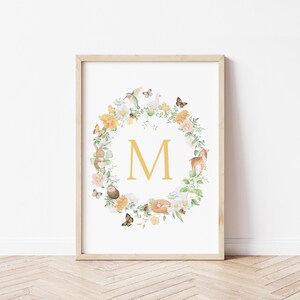 Personalisierte Baby Initialen - Baby Namen Druck - niedliche Kinderzimmer Kunst - niedliche Tiere Kunstdruck - Baby Initialen - Baby Mädchen Druck