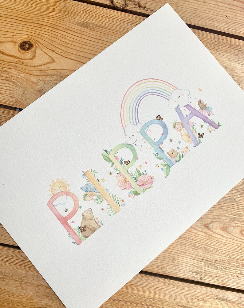 Personalised Baby Name Painting original painting baby Etsy