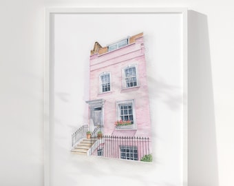 Personalized Watercolor House Portrait – Bespoke Home Illustration