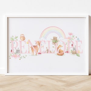 Personalised Baby Name Painting nursery gift FONT 2 - watercolour painting-baby name print nursery gift-nursery print-children&#39;s bedroom art