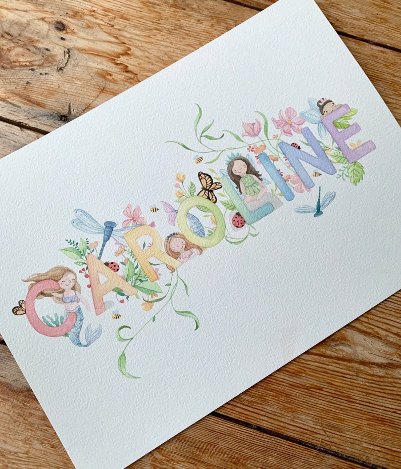 Personalised Baby Name Painting Nursery Gift FONT 1 Etsy