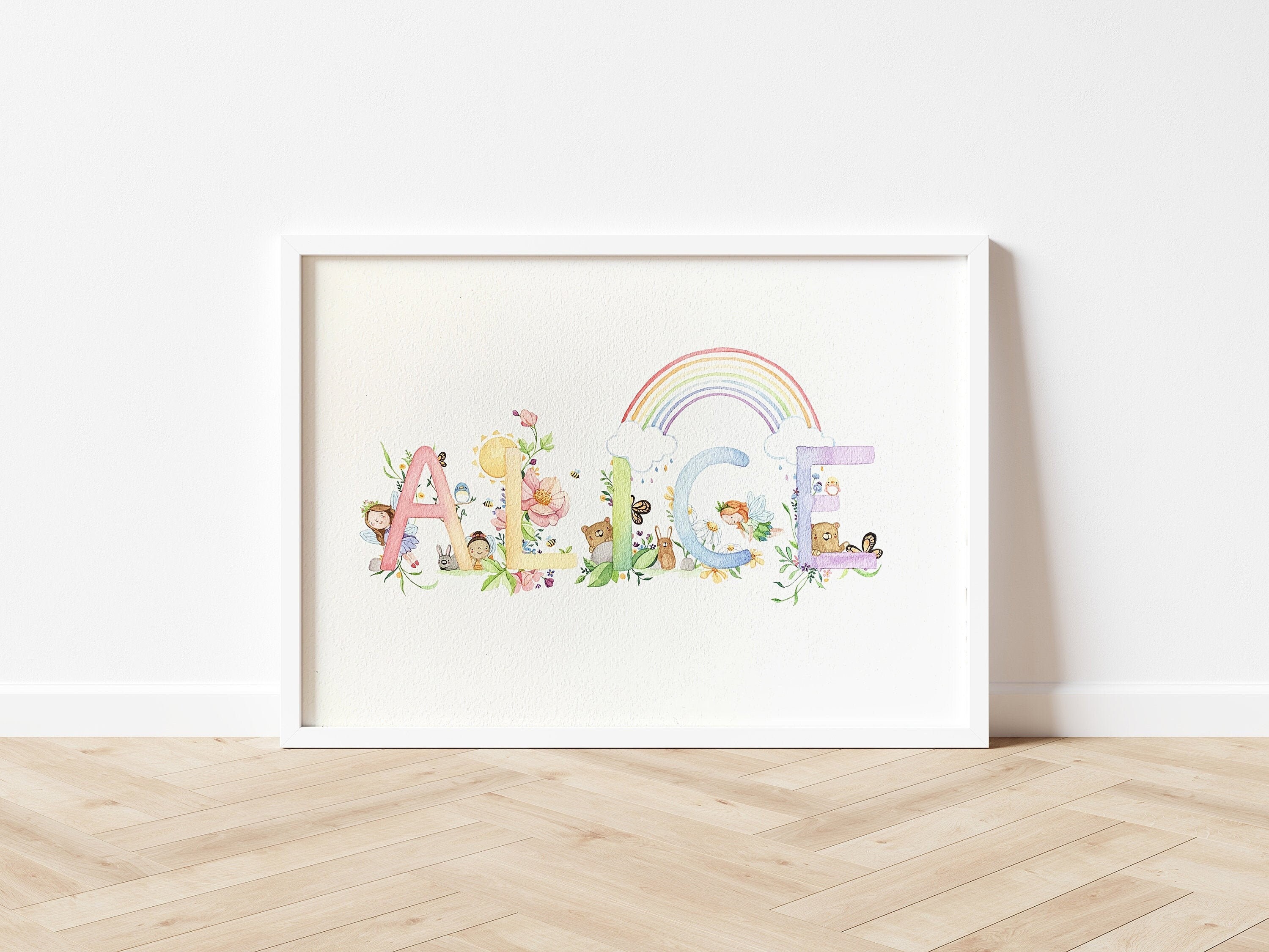 Personalised Baby Name Painting Nursery Gift Font 1 Etsy UK