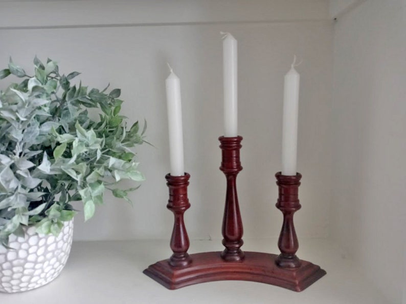 Home & Living Candles & Holders 3 Candlesticks Holder 3 Arms Wooden