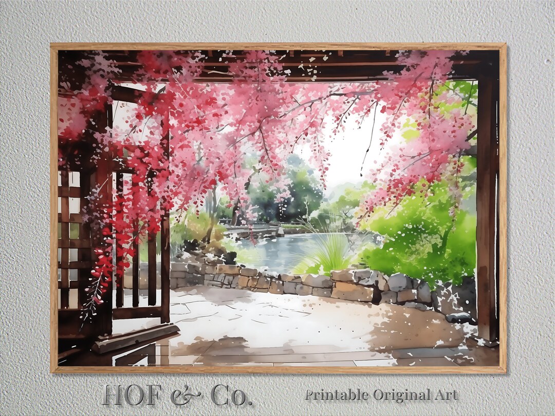 Wall Art, Traditional Japanese Gardens, Boho, Zen Garden, Japanese