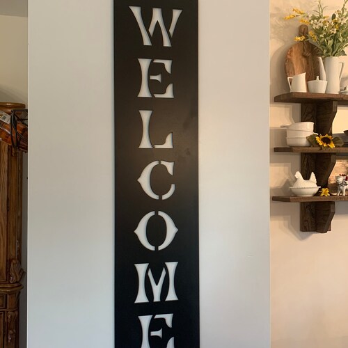 Vertical Metal Welcome Sign - Etsy