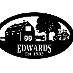 Customized Metal Oval Farm Sign