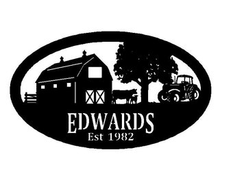 Customized Metal Oval Farm Sign