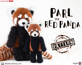Red Panda Amigurumi Pattern: Parl the Red Panda Crochet Toy English PDF Pattern & Photo Tutorial