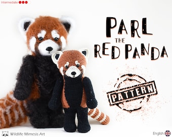 Roter Panda Amigurumi Pattern: Parl der Rote Panda Häkelspielzeug Englisch PDF Pattern & Foto Tutorial