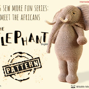 Elephant Amigurumi Pattern - Less Sew More Fun Series Crochet Toy Photo Tutorial English PDF and Printer-Friendly File