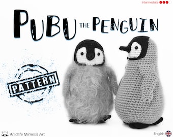 Baby Penguin Amigurumi Pattern: Pubu the Baby Penguin Crochet Toy English PDF Pattern & Photo Tutorial